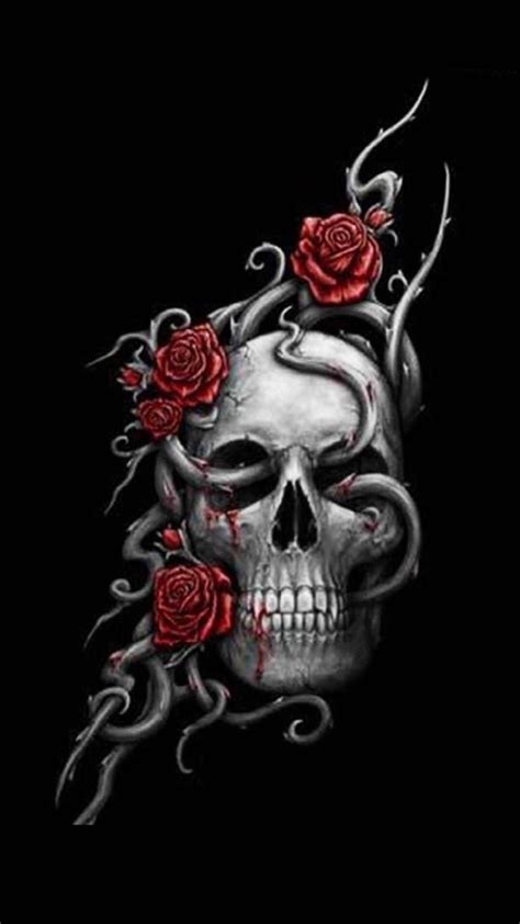 Discover more than 60 wallpaper skull and roses super hot - in.cdgdbentre