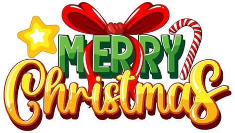 Free Vector | Merry Christmas sign icon cartoon