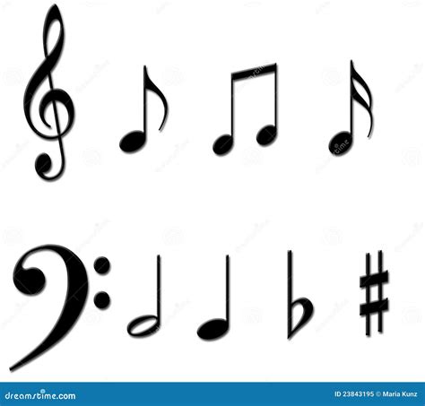 Music notes symbols stock illustration. Illustration of note - 23843195