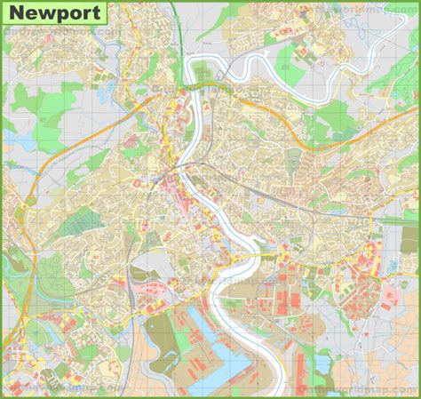 Detailed map of Newport - Ontheworldmap.com