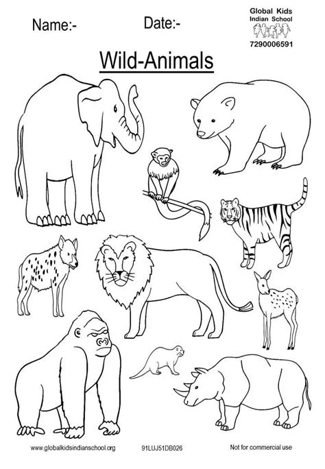 Small Pictionary Wild Animals Coloring Pages Printable - quotes about ...