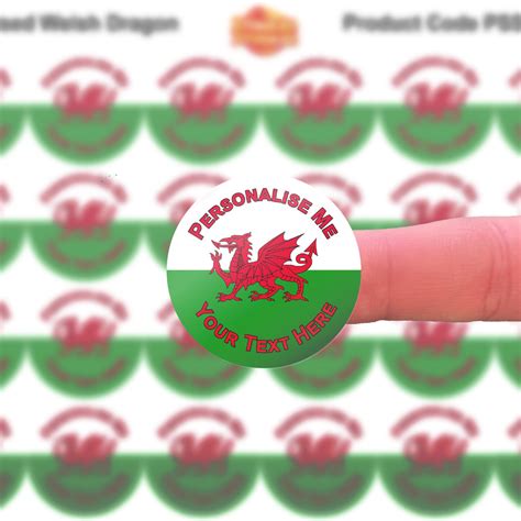 144 Welsh Dragon Flag Themed Personalised Teacher Reward Stickers ...