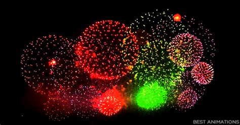 Realistic Colorful Fireworks Gif