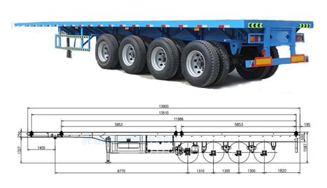 20/40/45/53 ft Flatbed Trailer Dimensions & Specifications