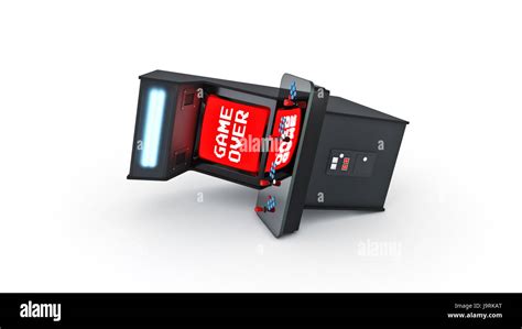 vintage arcade game machine concept game over. 3D rendering Stock Photo ...