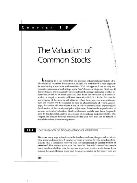 The Valuation of Common Stock | PDF | Internal Rate Of Return | Net ...