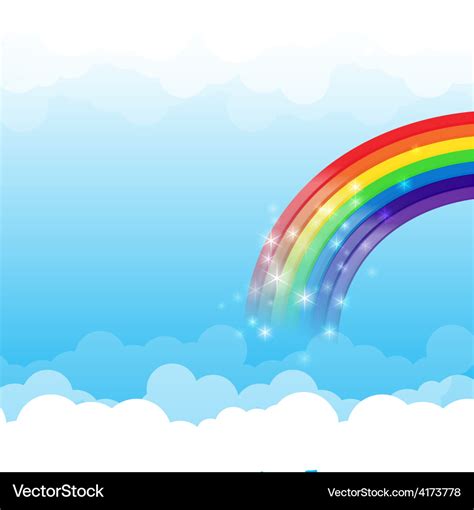 Rainbow cloud and sky background 003 Royalty Free Vector