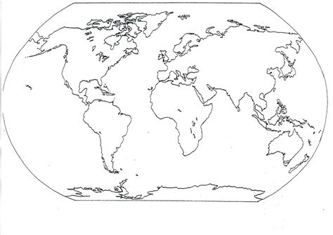 7 Continents Blank Map Printable - Printable Templates