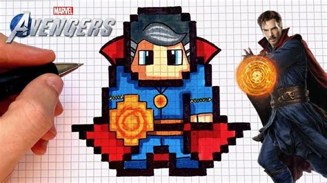 COMO DIBUJAR DR STRANGE PIXEL ART AVENGERS - YouTube