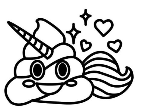 Poop Emoji Coloring Page Poop Downloadable | Educative Printable