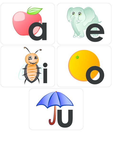 Vowels Flashcard Set AEIOU - KidsPressMagazine.com