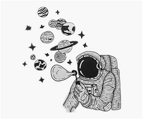 Transparent Astronaut Clipart Black And White - Black And White Space ...