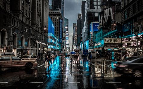 New York City, Street, Rain, City, Cityscape, Motion Blur, Car ...