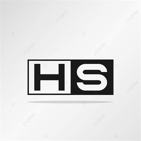 the letter h s is made up of black and white letters on a light gray ...