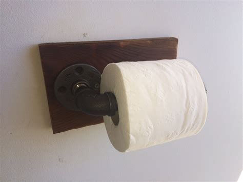 Rustic Industrial Toilet Paper Holder Bathroom by NLRusticDesigns