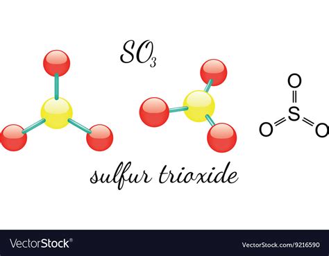 So3 sulfur trioxide molecule Royalty Free Vector Image