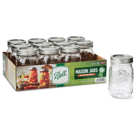 NEW & SEALED Dozen Golden Harvest 32oz Regular Mouth Mason Jars w ...