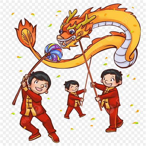 Dibujo De Dragón Largo Chino Niño Pequeño Fiesta Tradicional China PNG ...