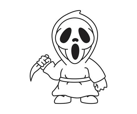 Scream Character Colouring page for kids Free Vector 13444933 Vector ...