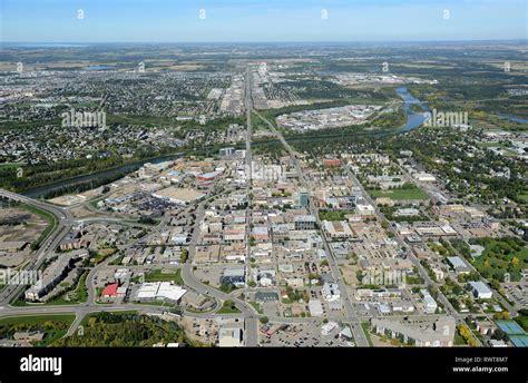 aerial, downtown Red Deer, Alberta Stock Photo - Alamy