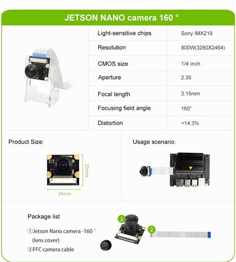 8MP IMX219 Camera Module for NVidia Jetson Dev Kit