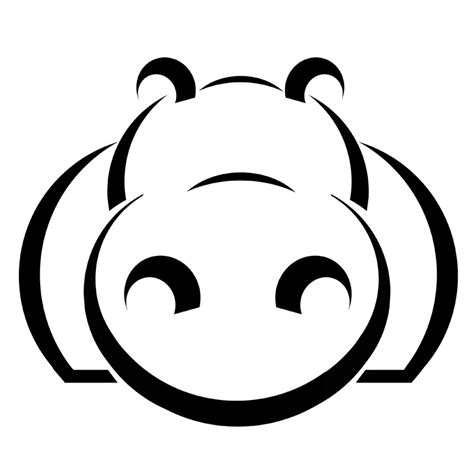 Simple outline hippo logo tattoo design - Tattooimages.biz