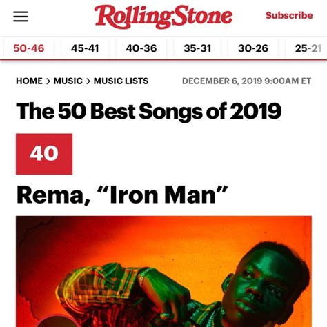 Rema Song Ranked The 40th Best Song Of The Year By Rolling Stone ...