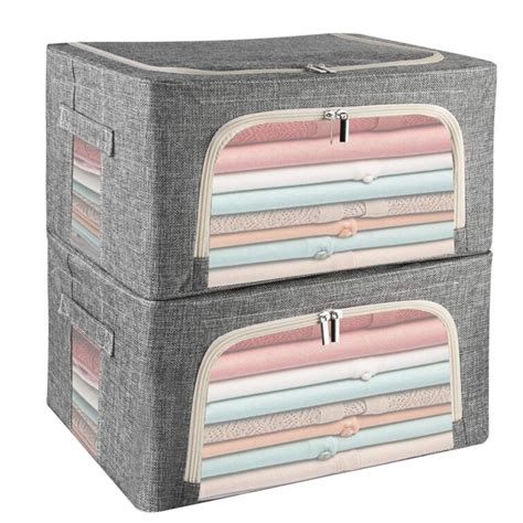 Latitude Run® Stackable Storage Bins Box, Foldable Clothes Organizer ...