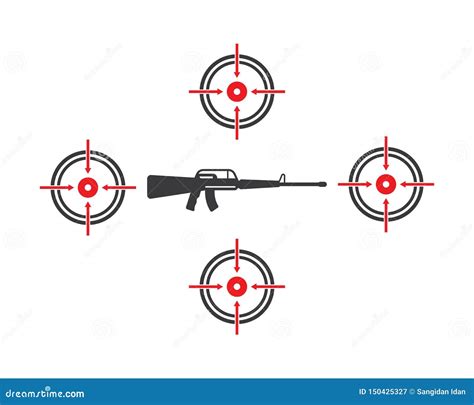 Gun target icon vector stock vector. Illustration of focus - 150425327