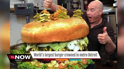 World's largest burger crowned in metro Detroit - YouTube