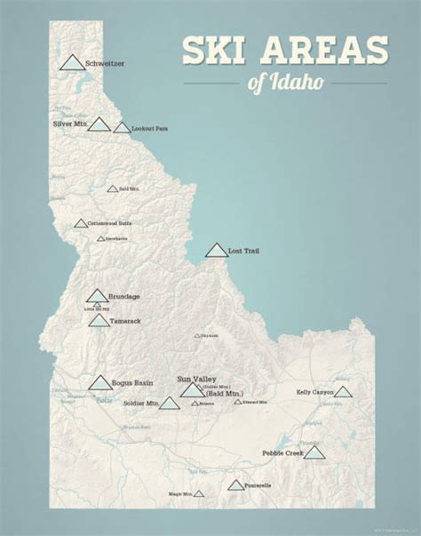 Idaho Ski Resorts Map 11x14 Print - Etsy