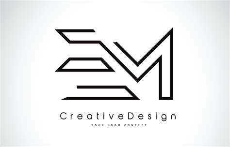 EM E M Letter Logo Design in Black Colors. 5037331 Vector Art at Vecteezy