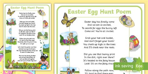 FREE! - Easter Egg Hunt Poem | Primary Resources