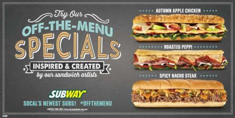 Subway Tests "Off-The-Menu Specials"