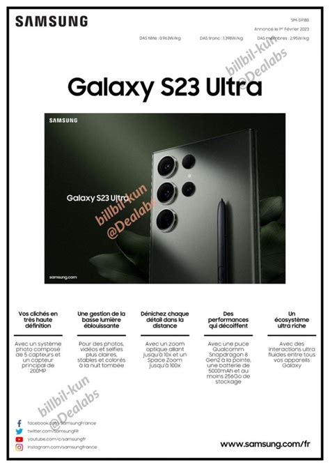 Samsung Galaxy S23 Ultra specs sheet leaks in full - Top Tech News