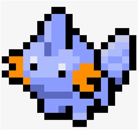 Mudkip Pixel Art Grid