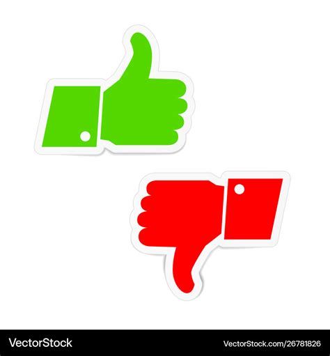 Green thumbs up and red thumbs down icons stickers