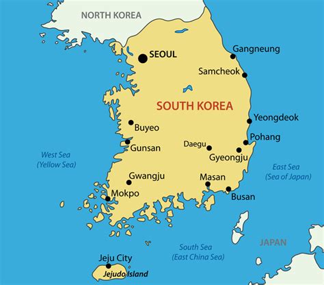 South Korea Map - Guide of the World