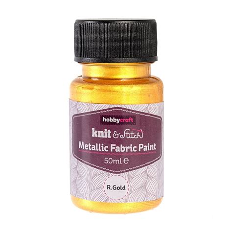 Gold Metallic Fabric Paint 50ml | Hobbycraft