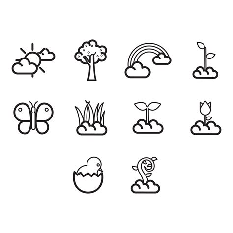 spring season icon set 19519007 Vector Art at Vecteezy