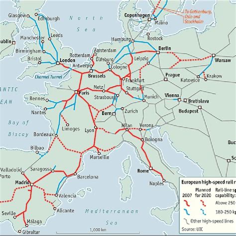 European High Speed Rail Network. Source [ 1 ] | Download Scientific ...