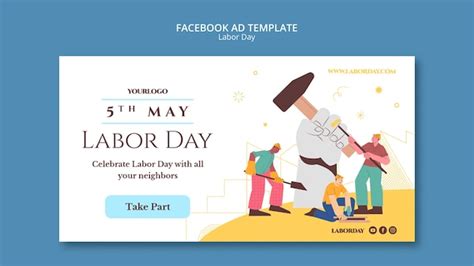 Free PSD | Flat design labor day day template