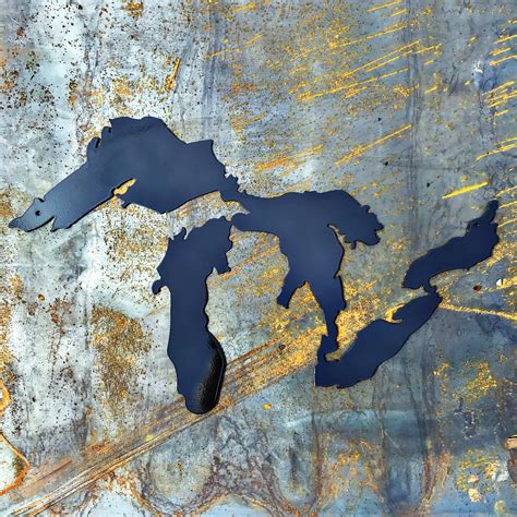 Great Lakes Metal Wall Art Michigan Art Fathers Day Gift | Etsy