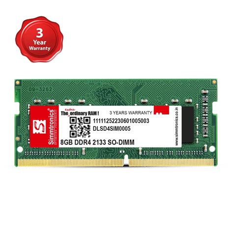 8GB DDR4 LAPTOP RAM 2133MHz - Simmtronics