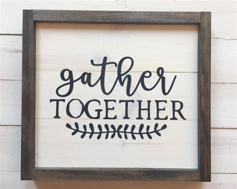 Small Gather Together Wood Sign Gather Sign Simple Fall | Etsy