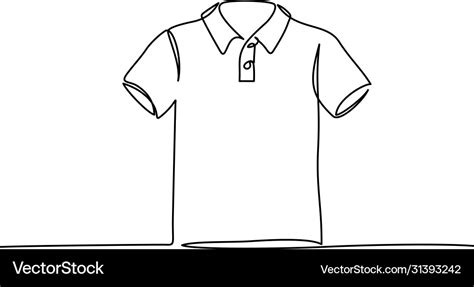 Continuous one line drawing t-shirt clothes line Vector Image