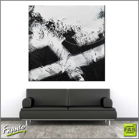 White Jazz 100cm x 100cm Black White Abstract Painting (SOLD ...