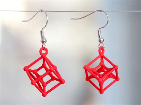 3D Printed Hypercube Earrings | Hanusa Design - National Museum Of ...