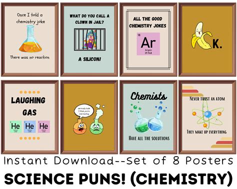 Chemistry Puns set of 8 Printables Science Jokes Funny - Etsy Canada