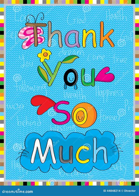 Thank You So Much Handwritten Illustration Royalty-Free Cartoon ...